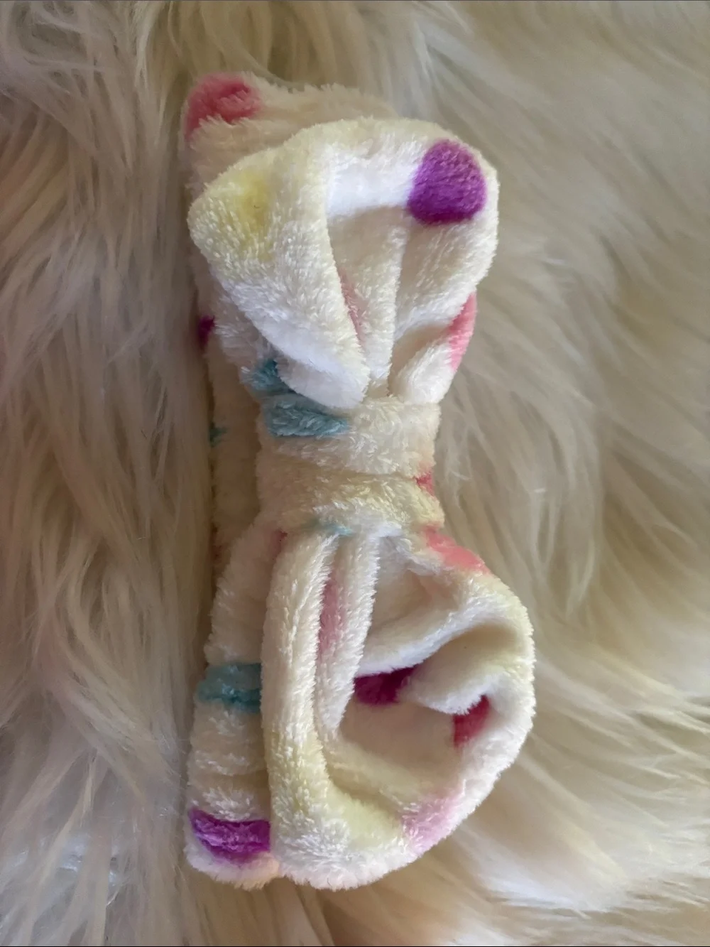 New set of 8 Multi-Colored Plush Bow Headbands.